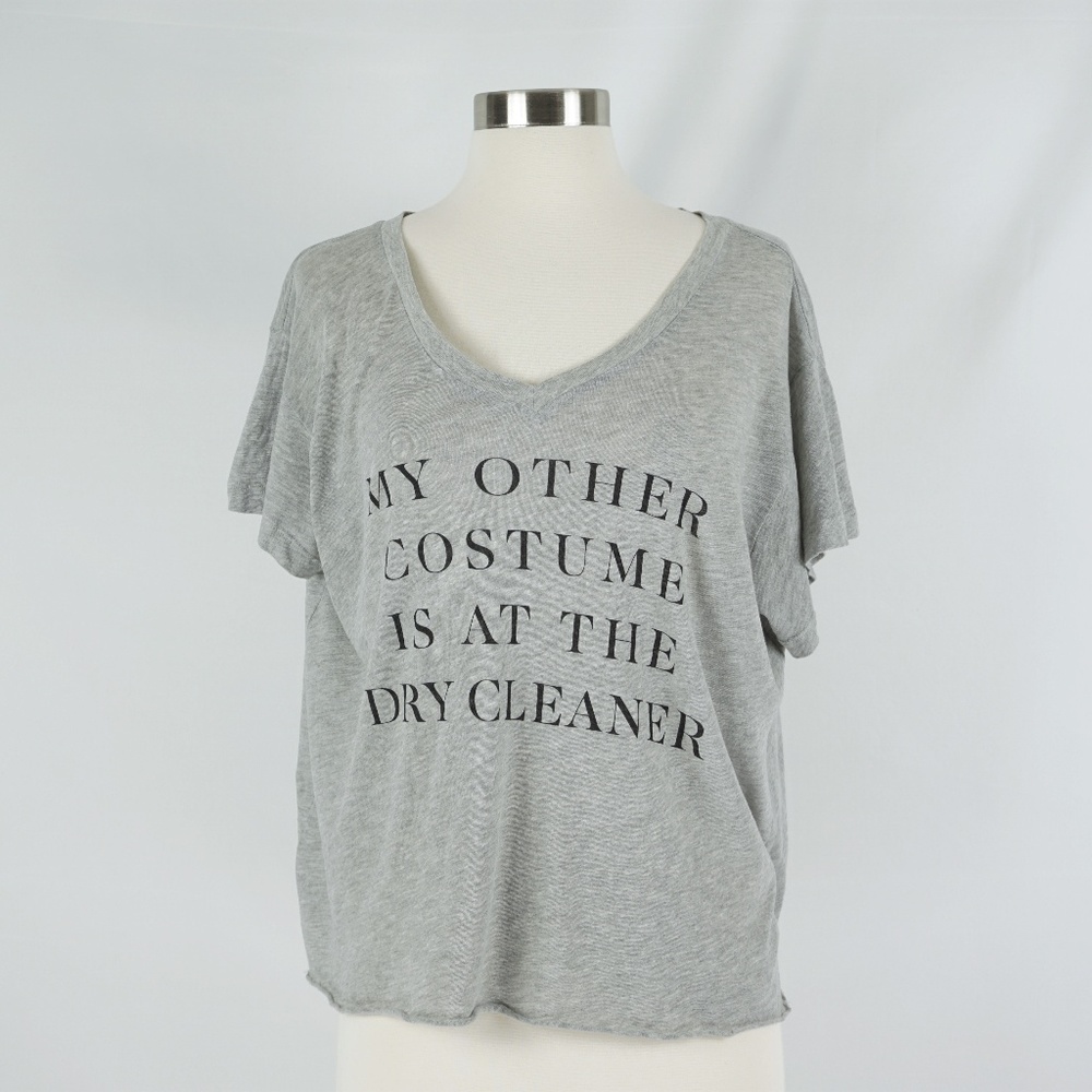 Wildfox Grey V-Neck Back Up Costume Tee NWT - Picture 3 of 8